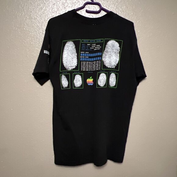 VTG Apple Expect The Impossible Mission Impossible Black T shirt Sz L - Picture 3 of 11